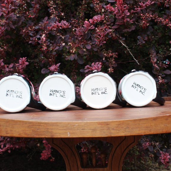 (4)Vtg Wang's International 3D Black Cat Cherries Super rare Handled mugs - Picture 9 of 13